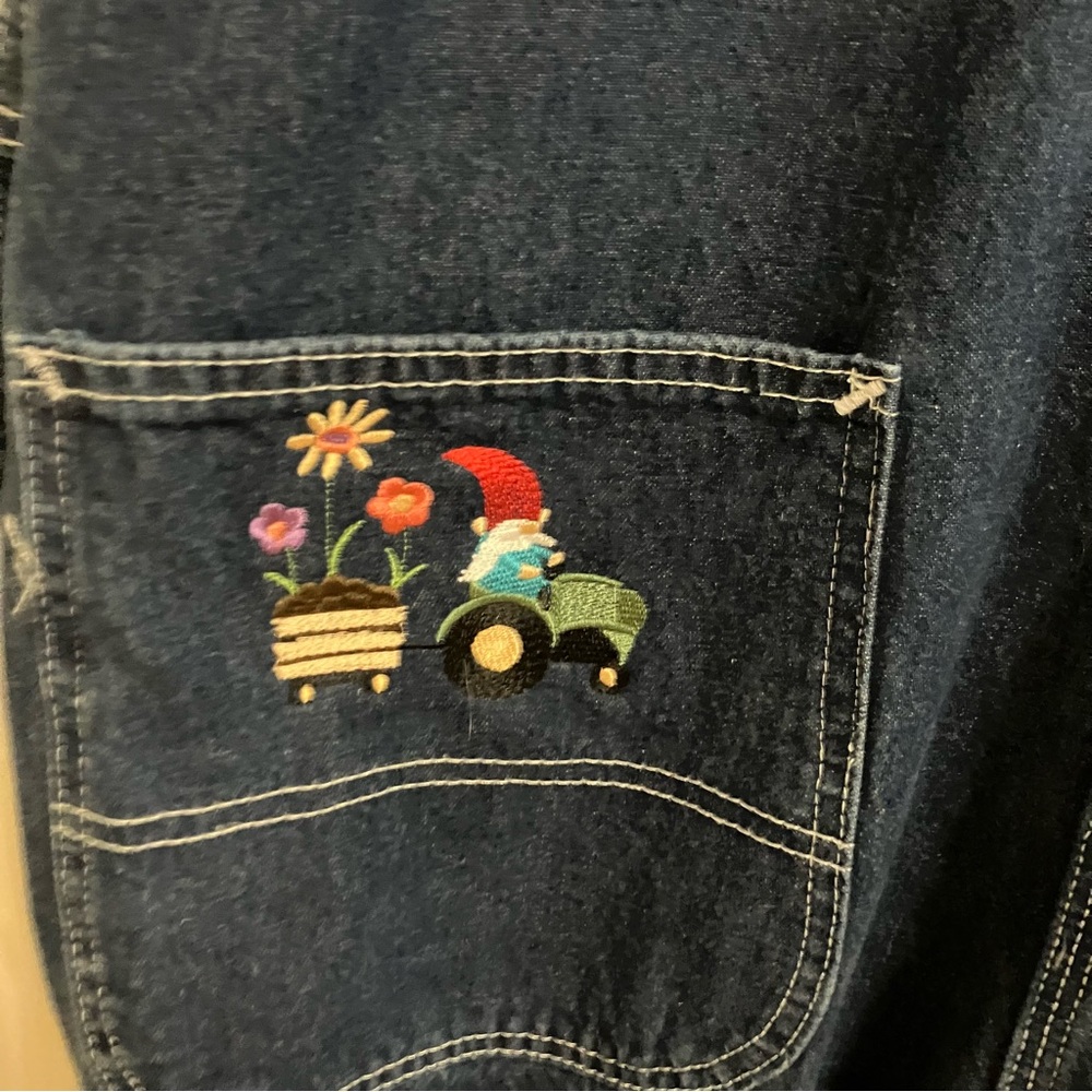Garden Gnome/Mushroom embroidered Dickies overalls - Picture 5 of 14